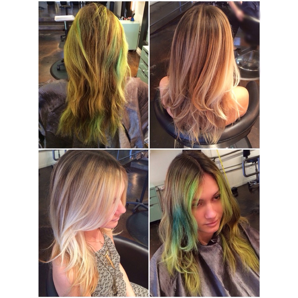 Green to Blonde Color&nbsp;Correction
