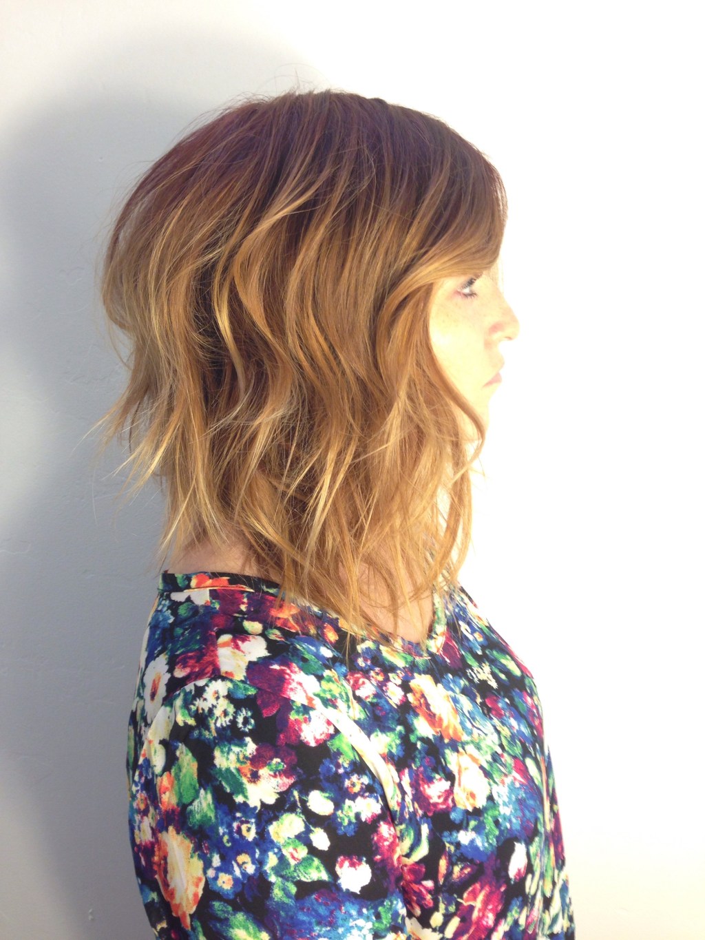 Strawberry Blonde Balayage Long&nbsp;Bob